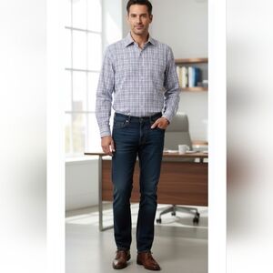 Peter Millar White Multicolor Plaid Shirt